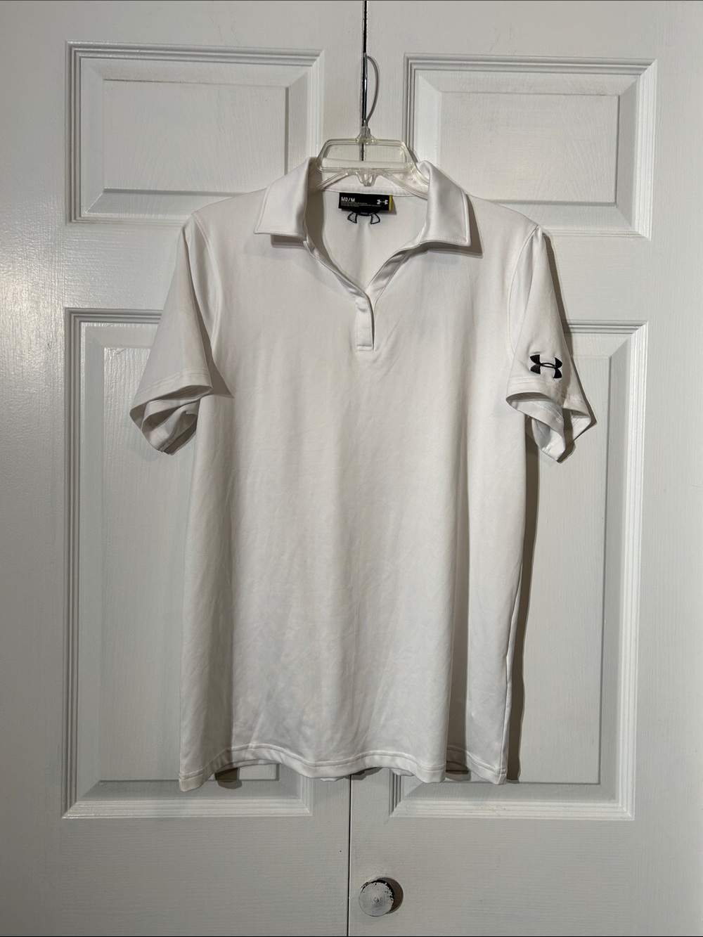 NWT Under Armour White Womens Short-Sleeve Polo Shirt Size M Medium